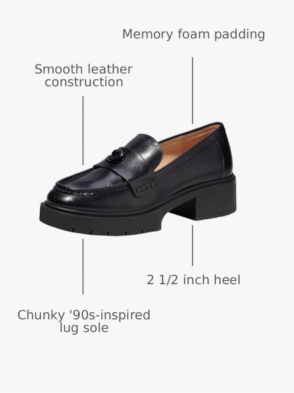 COACH Women's Leah Platform Loafers - Picture 4 of 12